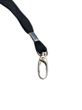 Schlüsselbänder aus recyceltem RPET Schwarz 10 mm mit drehbarem Metallclip 100 Stück - cards-x GmbH