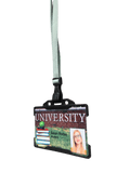 Graues Plastikclip-Lanyard mit Ausweishalter