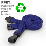 Schlüsselbänder aus recyceltem RPET Marineblau 10 mm mit Plastik-J-Clip 100 Stück - cards-x GmbH