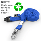 Schlichte Königsblaue 10-mm-Lanyards mit drehbarem Metallclip | 100 Stück - cards-x GmbH