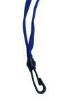 Marineblaues Lanyard mit Plastikclip, Seitenansicht