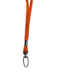 Orangefarbenes Lanyard mit Metallclip, Seitenansicht