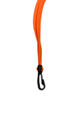 Orangefarbenes Lanyard mit Plastikclip, Seitenansicht