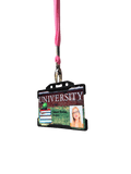 Rosa Lanyards mit Metallclip, gerollt mit Ausweishalter