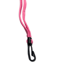 Rosa Lanyard mit Plastikclip, Seitenansicht