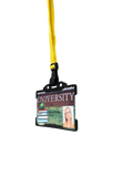 Gelbes Plastikclip-Lanyard mit Ausweishalter