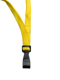 Gelbes Lanyard mit Plastikclip, Vorderansicht