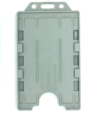 Evohold antimikrobielle doppelseitige Ausweishalter im Hochformat – grau (100 Stück)