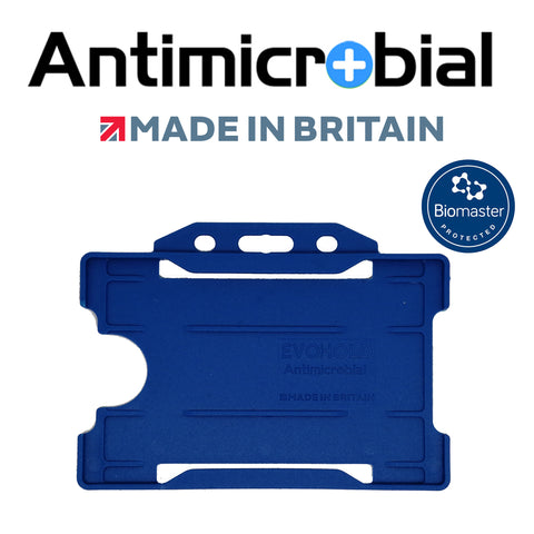 Evohold Antimikrobielle einseitige Ausweishalter im Querformat - Marineblau (100 Stück)