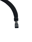 PLAIN BLACK 10MM LANYARDS WITH PLASTIC J-CLIP (PACK OF 100)