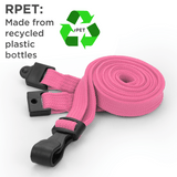 Rosa 10 mm Lanyards mit Plastik-J-Clip | 100 Stück