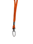 Orangefarbenes Lanyard mit Metallclip, Seitenansicht