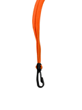 Orangefarbenes Lanyard mit Plastikclip, Seitenansicht