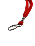 Rotes Lanyard mit Metallclip, Seitenansicht