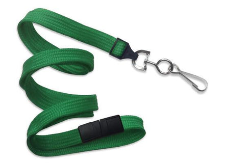 Simple light green 10 mm linyards with rotatable metal clip (100 pieces)