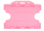 EVOHOLD BIODEGRADABLE DOUBLE SIDED LANDSCAPE ID CARD HOLDERS - PINK (PACK OF 100)