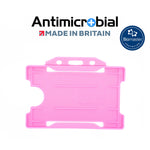 Evohold Antimikrobielle einseitige Ausweishalter im Querformat - Rosa (100 Stück)