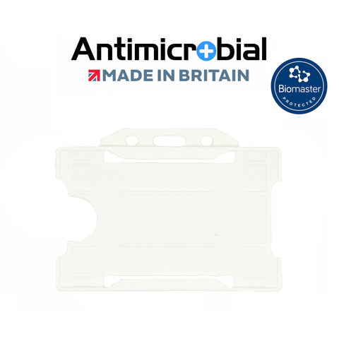 Evohold Antimikrobielle einseitige Ausweishalter im Querformat - Weiß (100 Stück)