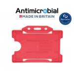 Evohold Antimikrobielle einseitige Ausweishalter im Querformat - Rot (100 Stück)