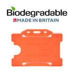 Evohold biologisch abbaubare einseitige Ausweishalter im Querformat - Orange (100 Stück)