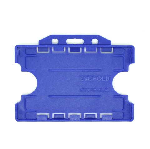 EVOHOLD BIODEGRADABLE DOUBLE SIDED LANDSCAPE ID CARD HOLDERS - ROYAL BLUE (PACK OF 100)