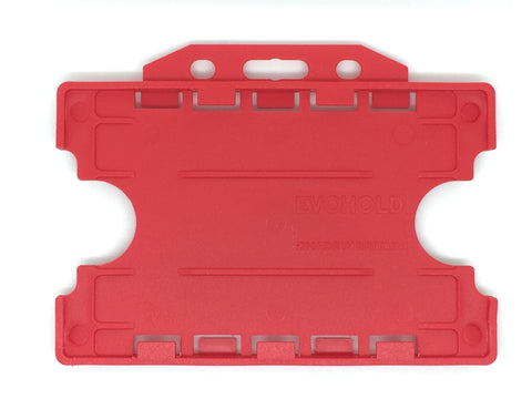 Evohold antimikrobielle doppelseitige Ausweishalter im Querformat – Rot (100 Stück)