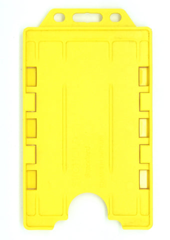 EVOHOLD ANTIMICROBIAL DOUBLE SIDED PORTRAIT ID CARD HOLDERS - YELLOW (PACK OF 100)