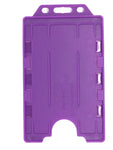 EVOHOLD BIODEGRADABLE DOUBLE SIDED PORTRAIT ID CARD HOLDERS - PURPLE (PACK OF 100)