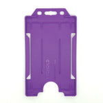 EVOHOLD BIODEGRADABLE SINGLE SIDED PORTRAIT ID CARD HOLDERS - PURPLE (PACK OF 100)