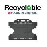 Evohold recycelbare doppelseitige Ausweishalter im Querformat – Schwarz (100 Stück)