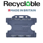 Evohold recycelbare doppelseitige Ausweishalter im Querformat – Dunkelblau (100 Stück)