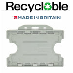 Evohold recycelbare doppelseitige Ausweishalter im Querformat – durchsichtig (100 Stück)