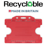Evohold recycelbare doppelseitige Ausweishalter im Querformat – Rot (100 Stück)