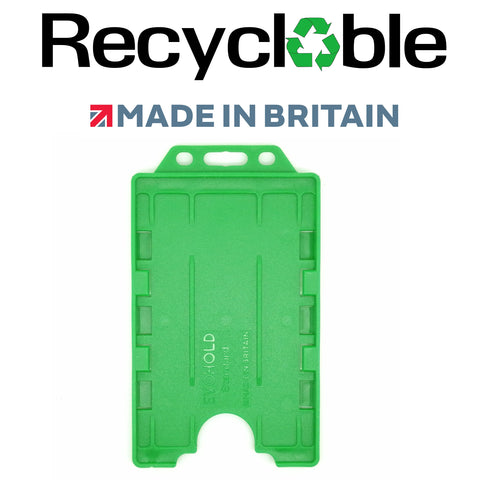 Evohold Recycelbare doppelseitige Ausweishalter im Hochformat – Hellgrün (100 Stück)
