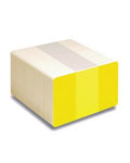 Plastic card yellow PVC, shiny laminated with white core - 100 pieces