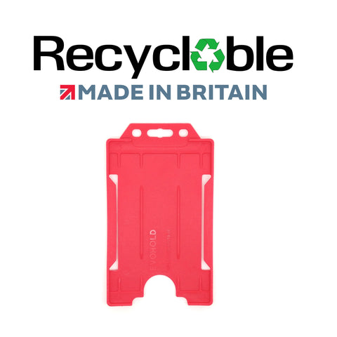 Evohold Recycelbare einseitige Ausweishalter im Hochformat – Rot (100 Stück)