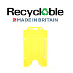 EVOHOLD RECYCLABLE SINGLE SIDED PORTRAIT ID CARD HOLDERS - YELLOW (PACK OF 100)